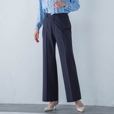 コンフォートストレートワイドパンツ≪洗濯機で洗える／セットアップ対応≫