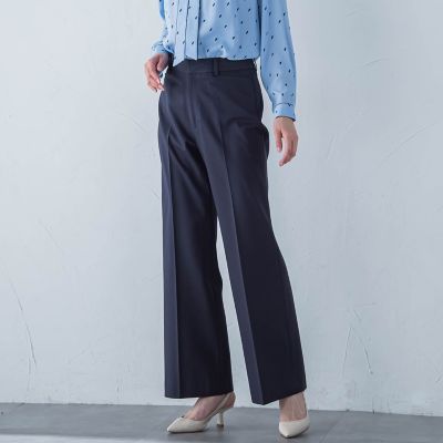 コンフォートストレートワイドパンツ≪洗濯機で洗える／セットアップ対応≫
