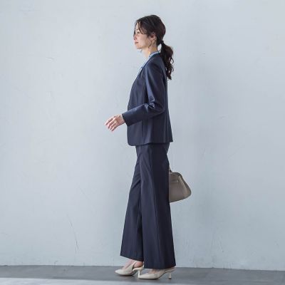 コンフォートストレートワイドパンツ≪洗濯機で洗える／セットアップ対応≫