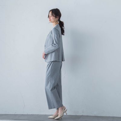 コンフォートストレートワイドパンツ≪洗濯機で洗える／セットアップ対応≫