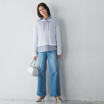 【ＪＡＰＡＮ　ＢＬＵＥ　ＪＥＡＮＳ】ワイドパンツ≪洗濯機で洗える≫