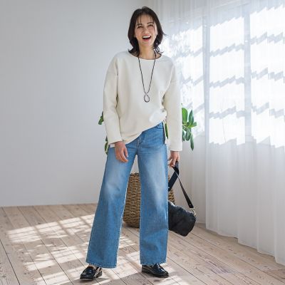 【ＪＡＰＡＮ　ＢＬＵＥ　ＪＥＡＮＳ】ワイドパンツ≪洗濯機で洗える≫