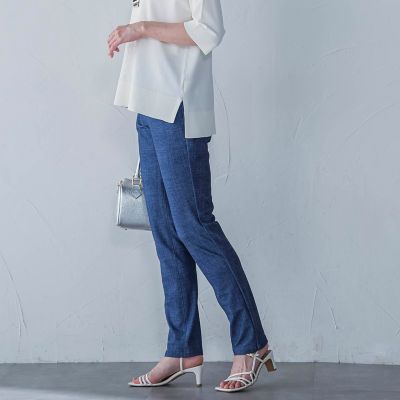 ロートレアモン（LAUTREAMONT）/デニムプリントハイテンションジャージパンツ≪洗濯機で洗える≫ デニムプリントハイテンションジャージパンツ≪洗濯機で洗える