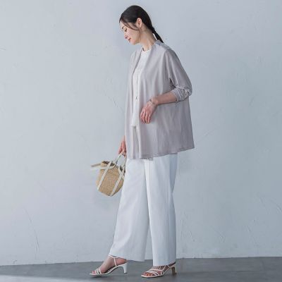 シェルタリングピケドライワイドパンツ≪吸汗速乾／透け防止／洗濯機で洗える≫