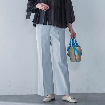 シェルタリングピケドライワイドパンツ≪吸汗速乾／透け防止／洗濯機で洗える≫