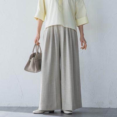 タックワイドパンツ≪セットアップ対応／洗濯機で洗える