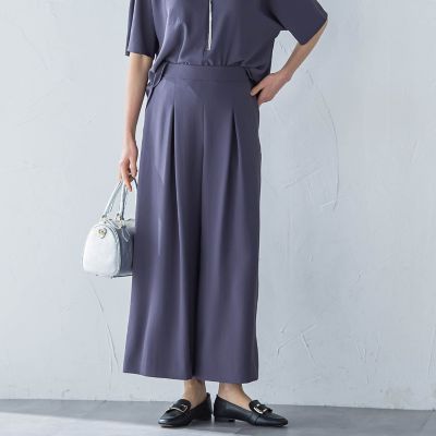 ＜LAUTREAMONT (Women)＞【一部店舗限定販売】キレイ×リラックス　ガウチョパンツ≪洗濯機で洗える≫