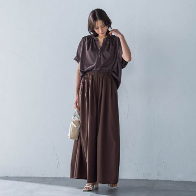 【晴れ軽】撥水ＵＶワイドパンツ≪ＵＶ／接触冷感／撥水性／洗濯機で洗える≫