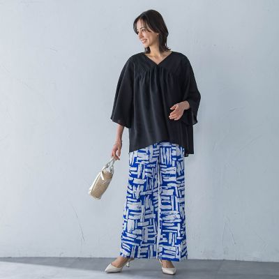 麻調ボイルプリントパンツ≪洗濯機で洗える≫ | LAUTREAMONT