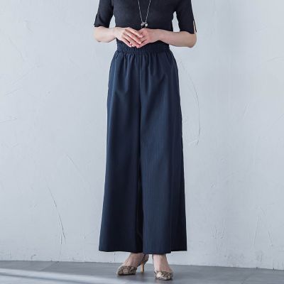 【ＷＥＢ限定】フィルムストライプイージーパンツ　≪手洗い可能≫