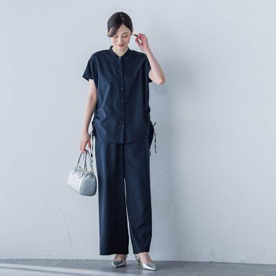 【ＷＥＢ限定】フィルムストライプイージーパンツ　≪手洗い可能≫