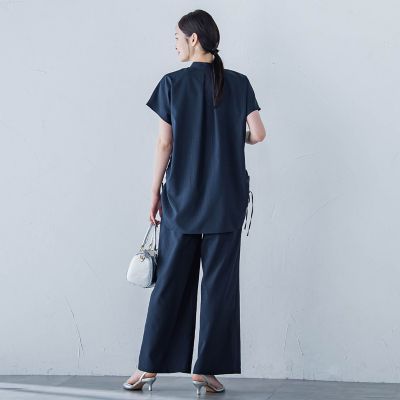 【ＷＥＢ限定】フィルムストライプイージーパンツ　≪手洗い可能≫