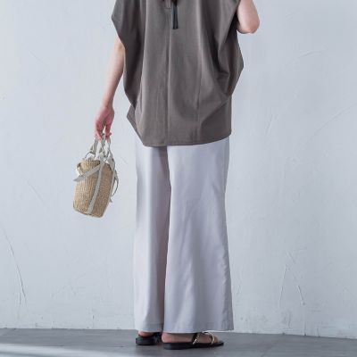 【ＷＥＢ限定】フィルムストライプイージーパンツ　≪手洗い可能≫