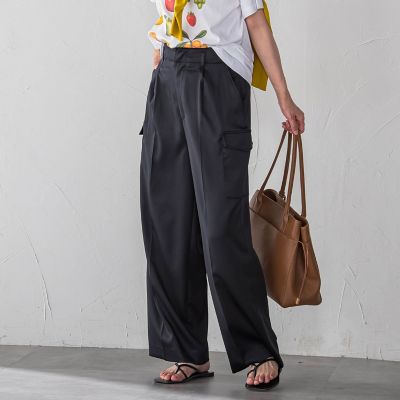 ＜LAUTREAMONT (Women)＞ストレッチカーゴサテンパンツ≪洗濯機で洗える≫