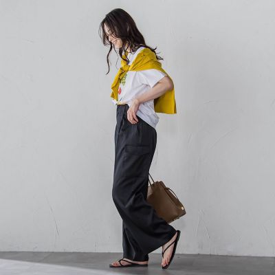 ストレッチカーゴサテンパンツ≪洗濯機で洗える≫