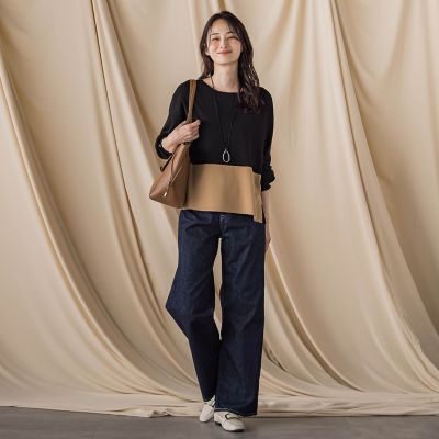 【ＪＡＰＡＮ　ＢＬＵＥ　ＪＥＡＮＳ】デニムワイドパンツ≪洗濯機で洗える≫