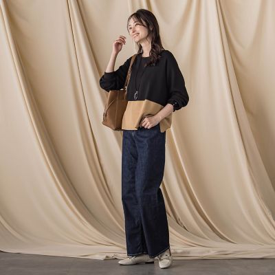 【ＪＡＰＡＮ　ＢＬＵＥ　ＪＥＡＮＳ】デニムワイドパンツ≪洗濯機で洗える≫