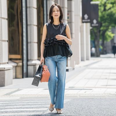【ＪＡＰＡＮ　ＢＬＵＥ　ＪＥＡＮＳ】デニムワイドパンツ≪洗濯機で洗える≫