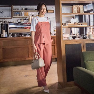 サテンコードワイドパンツ≪セットアップ対応／洗濯機で洗える≫