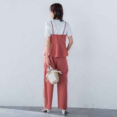 サテンコードワイドパンツ≪セットアップ対応／洗濯機で洗える≫