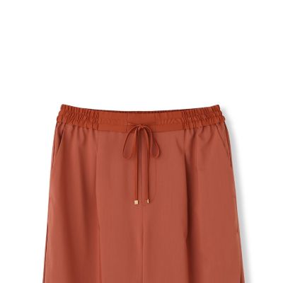 サテンコードワイドパンツ≪セットアップ対応／洗濯機で洗える≫