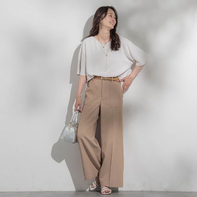 タックレスワイドチノパンツ≪洗濯機で洗える≫ | LAUTREAMONT (Women