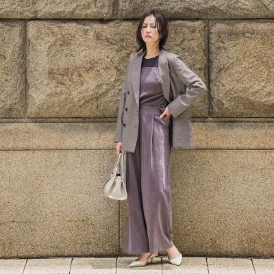 ＜LAUTREAMONT (Women)＞エアリースエード調プルオンパンツ≪洗濯機で洗える≫