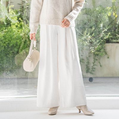 ＜LAUTREAMONT (Women)＞カリーヌサテンパンツ≪洗える≫