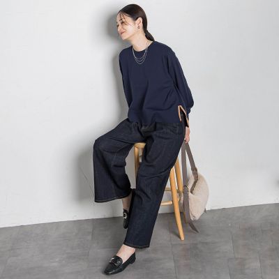 ＜LAUTREAMONT (Women)＞【ＷＥＢ限定】３６５デニムパンツ　ワイドシルエット≪洗える≫