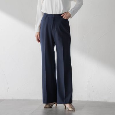 【お値下げ】ロートレアモン　パンツ ネイビー ホワイト サイズ3 両面起毛ワイドパンツ≪ストレッチ≫ | LAUTREAMONT (Women)/ロート