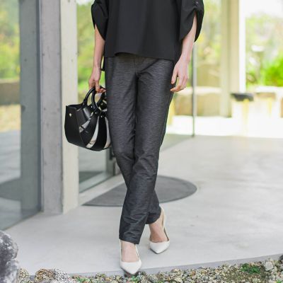 ＜LAUTREAMONT (Women)＞【ＷＥＢ限定】名品デニムジャージライトパンツ≪ストレッチ／１１号あり≫