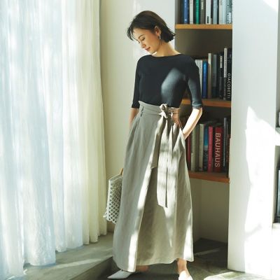 ＜LAUTREAMONT (Women)＞【雑誌掲載】《大草直子さんコラボ【ＯＷＮ】４ｔｈ　Ｃｏｌｌｅｃｔｉｏｎ》ハイウエストラップ風スカート