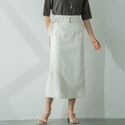 ハイウエストナロースカート≪洗える／シワになりにくい≫