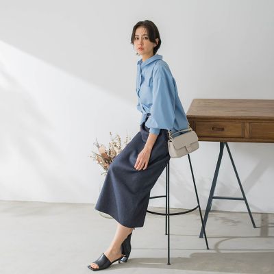 ハイウエストナロースカート≪洗える／シワになりにくい≫