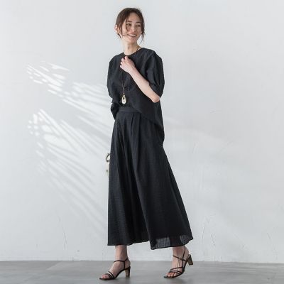 オーガンジーリップルスカート≪洗濯機で洗える≫