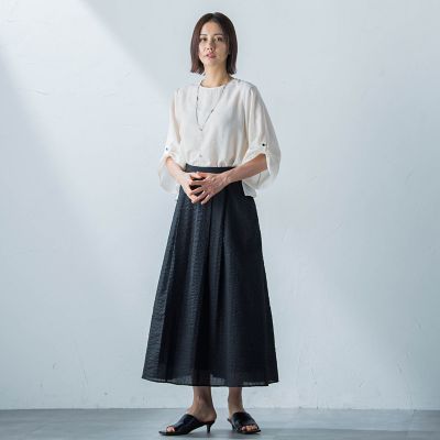 オーガンジーリップルスカート≪洗濯機で洗える≫