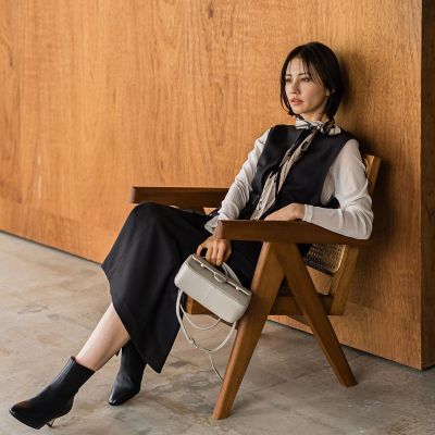 ツムギートメランジピンヘッドスカート≪洗濯機で洗える≫