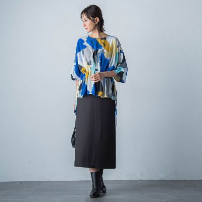 ツムギートメランジピンヘッドスカート≪洗濯機で洗える≫