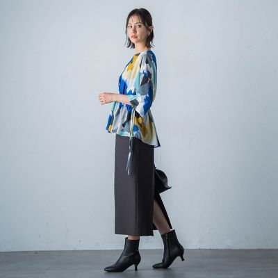 ツムギートメランジピンヘッドスカート≪洗濯機で洗える≫