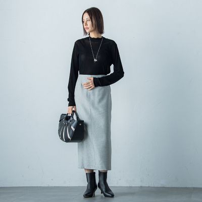 ツムギートメランジピンヘッドスカート≪洗濯機で洗える≫