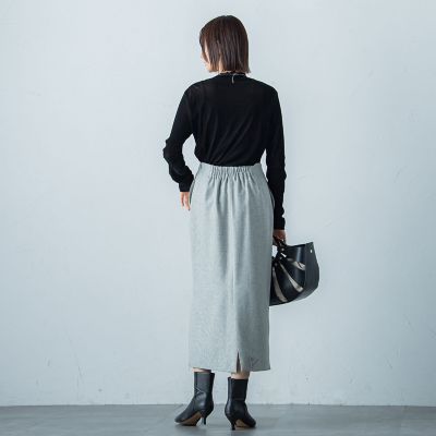 ツムギートメランジピンヘッドスカート≪洗濯機で洗える≫
