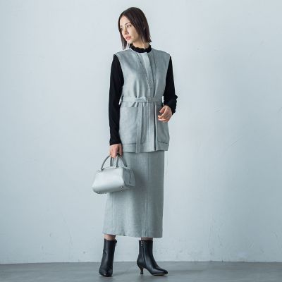ツムギートメランジピンヘッドスカート≪洗濯機で洗える≫