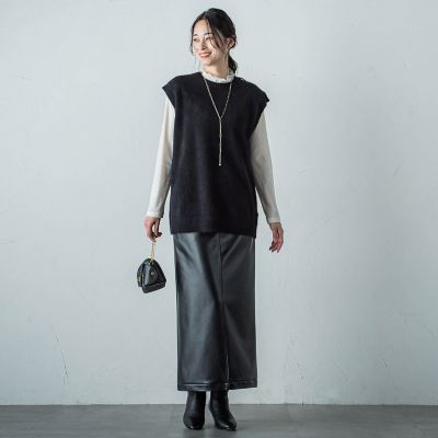 ２ＷＡＹ合皮スカート≪洗濯機で洗える≫