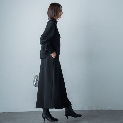 【新品・未使用】ロートレアモン　黒スカート ロートレアモン】/スカート/（M）/黒/リネン/麻/ボタン/キュプラ