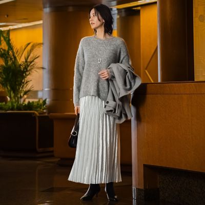 モアイスカート カタログ掲載】シャイニープリーツスカート≪洗濯機で洗える