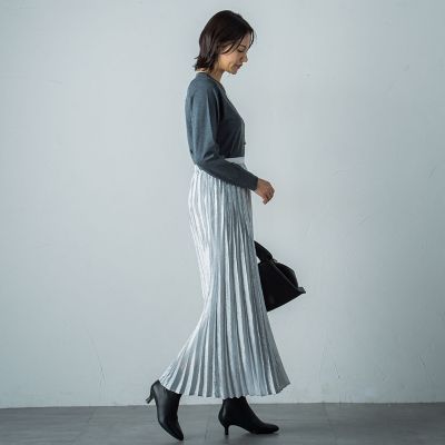 モアイスカート カタログ掲載】シャイニープリーツスカート≪洗濯機で洗える