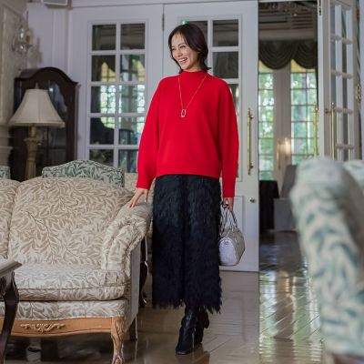 フリンジジャガードナロースカート