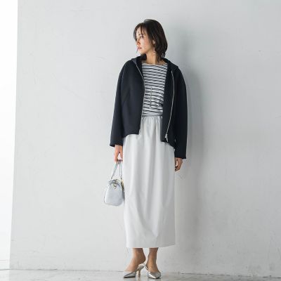 撥水ストレッチコクーンスカート≪洗濯機で洗える≫