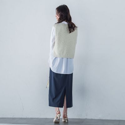 撥水ストレッチコクーンスカート≪洗濯機で洗える≫