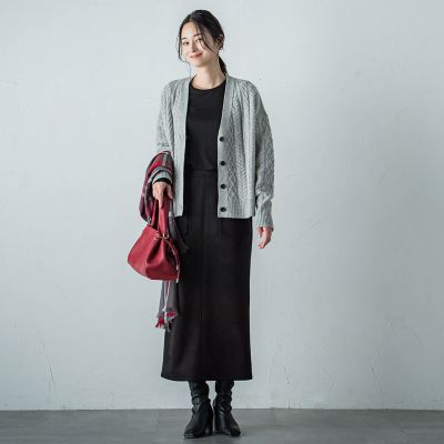 【ＷＥＢ限定】スエードナローロングスカート≪セットアップ対応／洗濯機で洗える≫